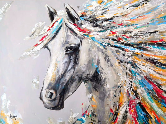 "Colourful horse" painting